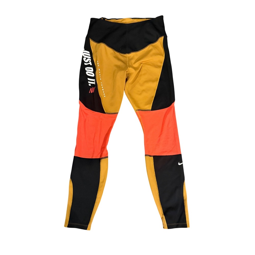 Nike Power Hyper Tight Fit Colorblock Leggings Wheat Black XL AQ0377-790